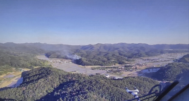 4일 오후 5시 25분께 경남 진주시 이반성면 장안리 한 야산에서 불이 나 1시간여 만에 진화됐다. 산림청 제공