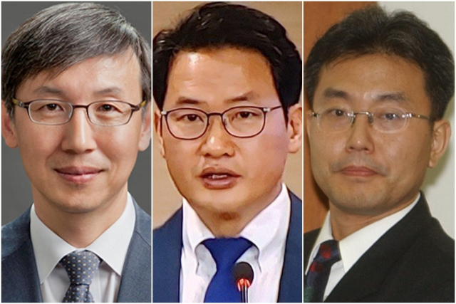 조국혁신당은 12일 이른바 '3대 특검법'(내란특검법·김건희특검법·채상병특검법)에 따른 특별검사 후보자로 한동수 전 대검찰청 감찰부장(왼쪽부터), 심재철 전 법무부 검찰국장, 이명현 전 국방부 검찰단 고등검찰부장 등 3인을 추천했다. 연합뉴스