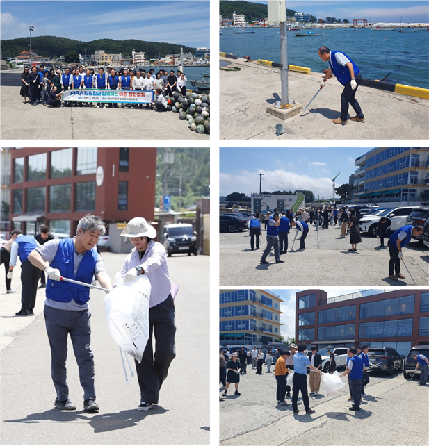 한국수산자원공단은 지난 25일 부산 기장군 일광읍 이동마을 일대에서 임원진과 본사 직원 50여 명이 참여한 가운데 어촌정화 활동을 펼쳤다. 수산자원공단 제공