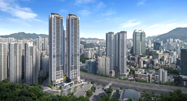 쌍용건설이 부산 부산진구 부전동 범천철도차량정비단 개발 부지 바로 옆에 468세대 규모의 ‘쌍용 더 플래티넘 서면’을 공급한다. 오는 4일 견본주택을 열고 7일부터 특별공급을 시작할 계획이다. 서면 생활권의 수혜를 그대로 누릴 수 있는 해당 단지의 조감도. 쌍용건설 제공