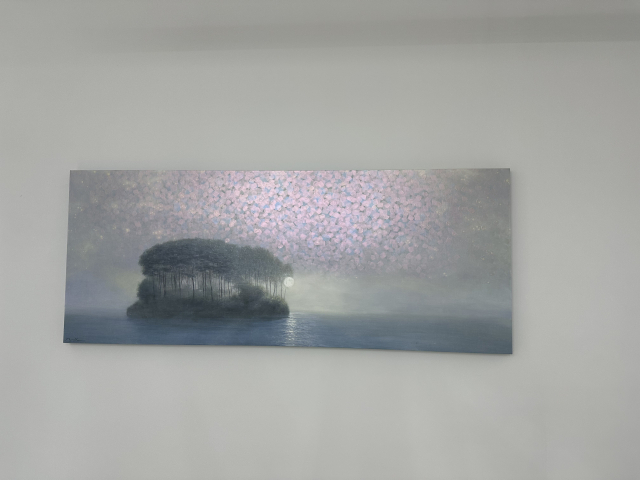 장태묵 작가 작품. 빛에 따라 배경색이 달라 보인다. 김은영 기자