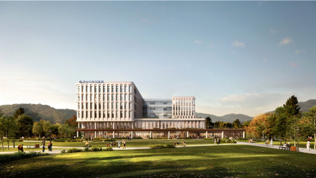 지상 7층 300병상 규모 종합병원으로 건립 예정인 서부의료원 조감도. 경남도 제공