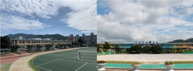 학생 수 감소로 통폐합하는 거류초등(왼쪽)과 동광초등. 고성교육지원청 제공