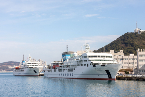 국립한국해양대학교 실습선 모습