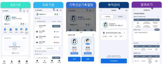 나의 건강기록 앱 의료정보 제공 화면. 보건복지부 제공