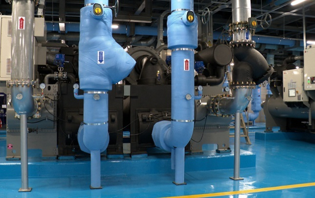 무역센터 수열에너지 공급 환수 배관. 한국수자원공사 제공