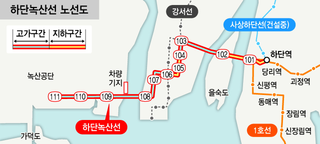 부산도시철도 하단~녹산선. 부산일보DB