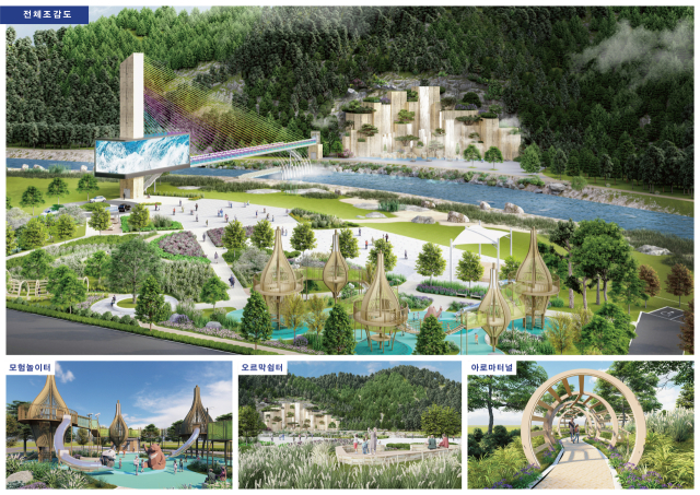 주진 불빛 공원에 설치되는 시설물 조감도. 양산시 제공