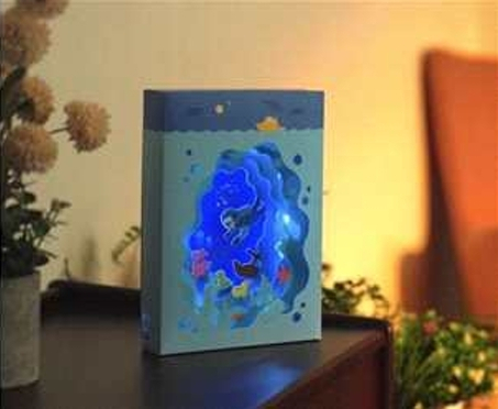 수중발굴 체험 키트로 직접 만든 수중발굴 무드등 모습. 국립해양유산연구소 제공