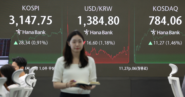 양도소득세와 증권거래세를 동시에 부과하는 정부의 세제 개편안에 이를 반대하는 국민 청원 동의자 숫자가 13만 명에 육박할 정도로 비판이 거세다. 4일 서울 중구 하나은행 딜링룸 모습. 연합뉴스