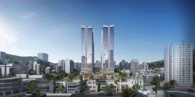 멀리서 본 아파트 단지 모습. 대우건설 제공