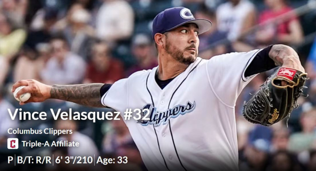 롯데가 새로 영입한 빈스 벨라스케즈. 컬럼버스 클리퍼스 홈페이지 캡처.