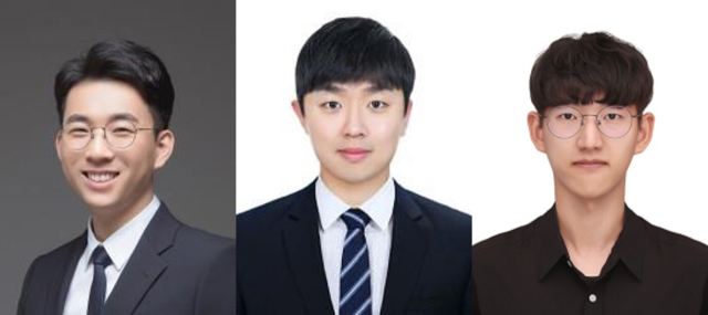(왼쪽부터) UNIST 이현욱 교수, 김민호 박사(제1저자), 서정우 연구원(제1저자). UNIST 제공