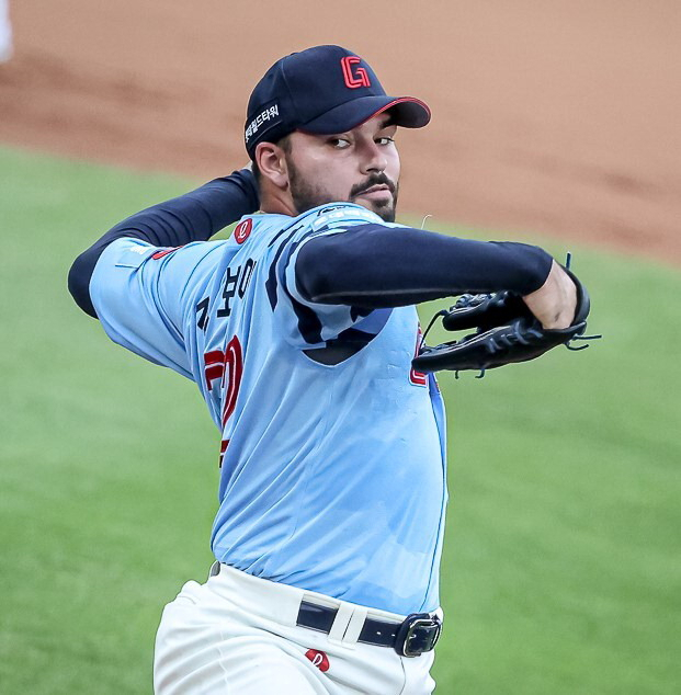 롯데 자이언츠의 3연패 탈출에 선봉장으로 나선 외국인 투수 알렉 감보아. 롯데 자이언츠 제공