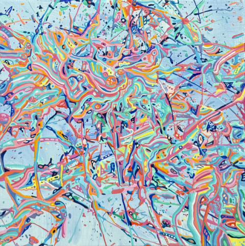 너의 색 시리즈(선생님 말씀)_24x24cm_캔버스 아크릴 채색_2025