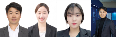 [왼쪽부터] 동아대 조완섭 교수, 정지영 박사, 김송연 박사과정생, 인하대 허윤석 교수