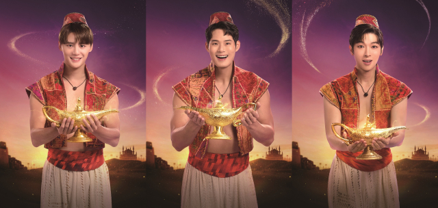 뮤지컬 '알라딘'의 알라딘 역 3인. 왼쪽부터 김준수, 서경수, 박강현. 에스앤코 제공