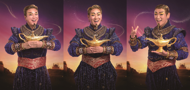 뮤지컬 '알라딘'의 지니 역 3인. 왼쪽부터 정성화, 정원영, 강홍석. 에스앤코 제공