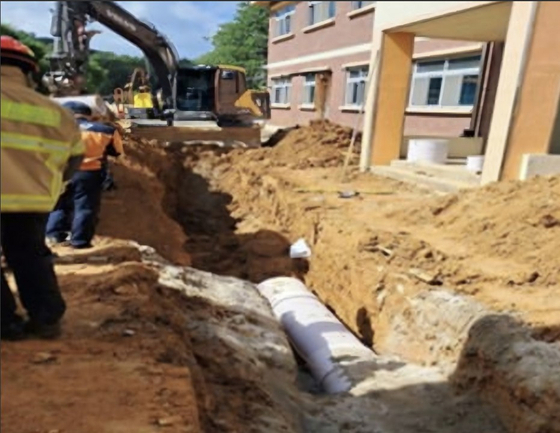 16일 안전사고가 발생한 경기 용인시 배수로 공사현장. 경기소방재난본부