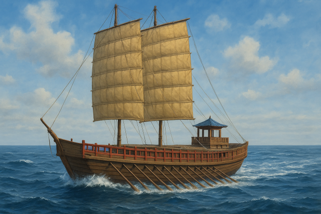 임진왜란 당시 조선 수군의 주력 전선인 판옥선 상상도. 이순신전략연구소 제공.