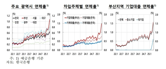 부산지역 연체율 현황. 한국은행 부산본부 제공