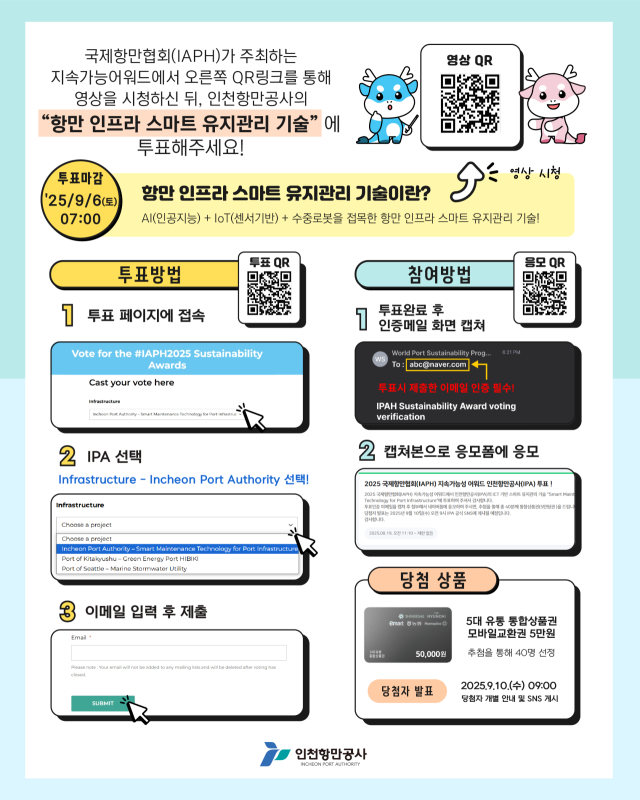 ‘2025 국제항만협회 어워드’ 홍보 포스터. 인천항만공사(IPA) 제공