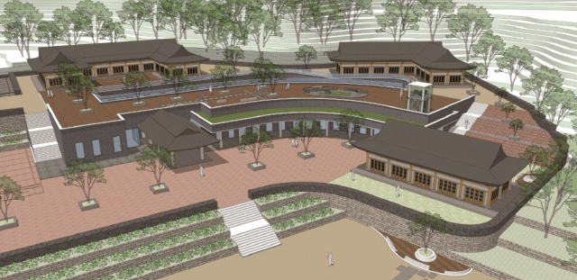 통도사 제 4주차장에 건립되는 문화공간 중 문화시설 조감도. 양산시 제공