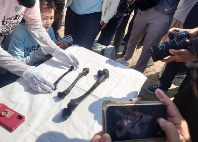 25일 조세이 해저탄광에서 발견된 유골. 사진은 대한불교관음종 제공. 연합뉴스