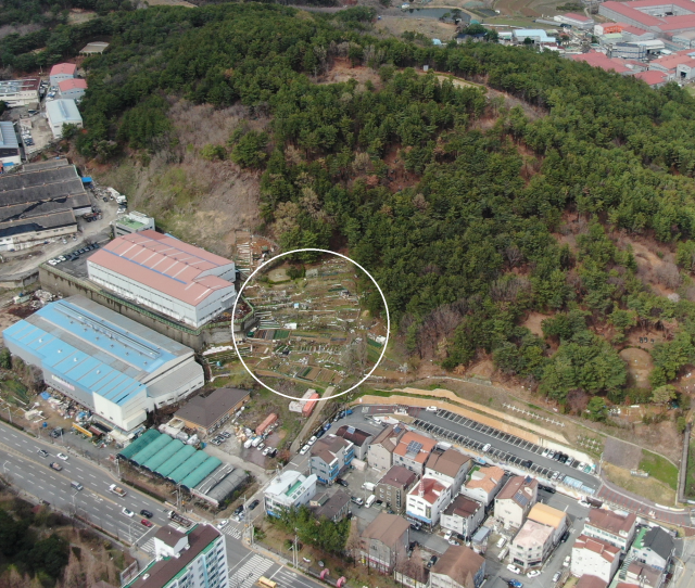 경남 김해시 부곡동의 유하공원 조성 부지. 김해시 제공