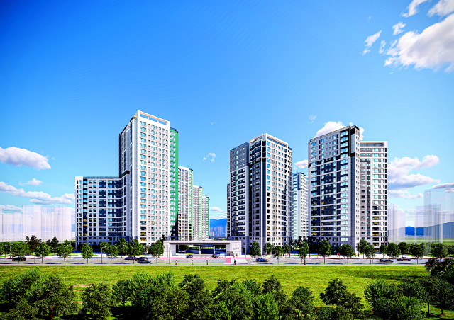 대우건설은 부산 강서구 에코델타시티 11블록에 ‘에코델타시티 푸르지오 트레파크’를 선보인다. 1370세대 규모의 대단지로 분양가 상한제가 적용된다. 해당 아파트의 조감도. 대우건설 제공