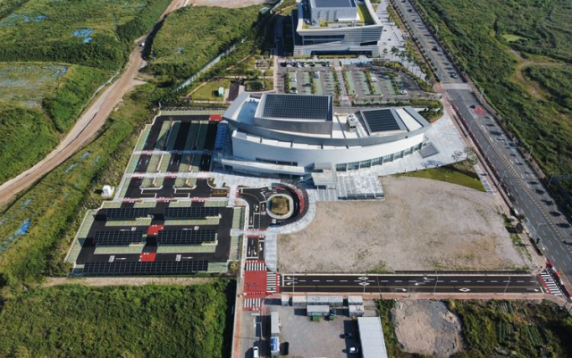 하늘에서 본 낙동아트센터 모습. 부산시 제공.