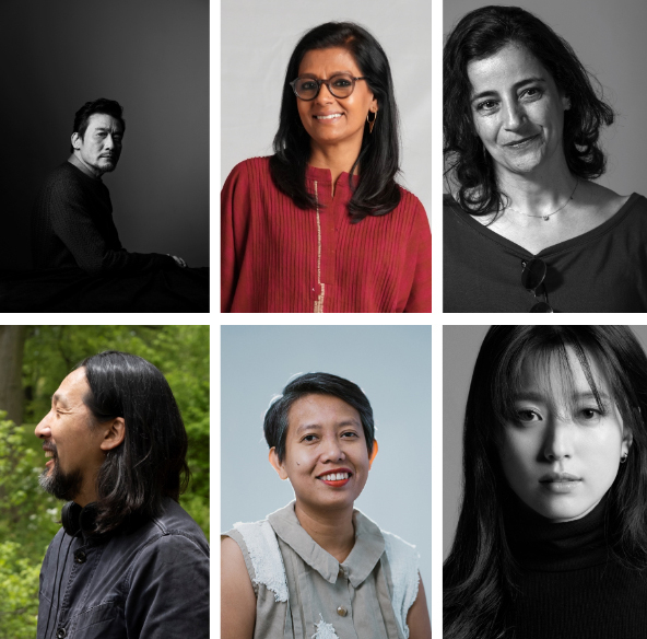 제30회 부산국제영화제 심사위원으로 위촉된 영화인들. 왼쪽 위부터 시계 방향으로 양가휘, 난디타 다스, 마르지예 메쉬키니, 한효주, 율리아 에비나 바하라, 코고나다. BIFF 제공