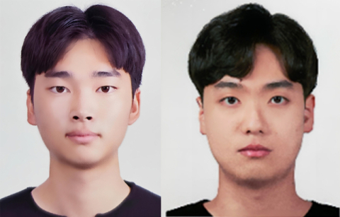 [왼쪽부터] 동아대 BK21 화학공학과 김태홍·정민욱 석사과정생