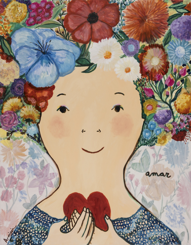 부산 해운대구 소울아트스페이스에서 만날 수 있는 스페인 화가 에바 알머슨의 작품 '아마르'(To love, 2024). 갤러리 제공