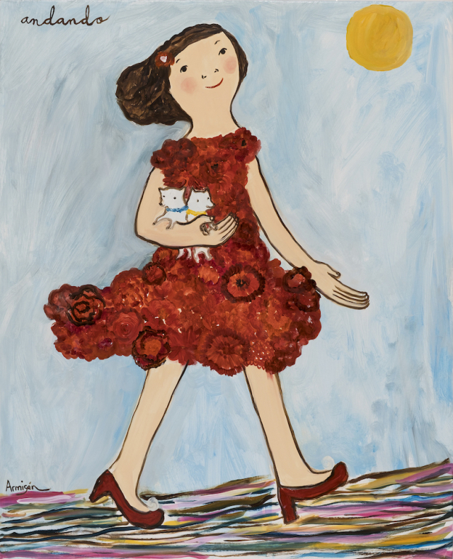 부산 해운대구 소울아트스페이스에서 만날 수 있는 스페인 화가 에바 알머슨의 작품 '안단도'(Walking, 2025). 갤러리 제공