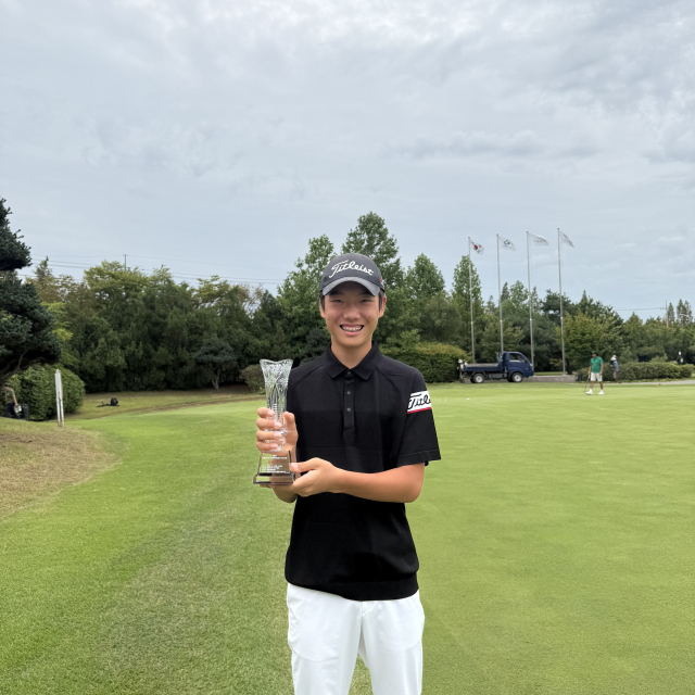 부산 동아중 3학년 손제이는 지난 12일 대한골프협회(KGA) 주최 드림파크배 아마추어골프선수권대회에서 우승했다. 손제이 제공