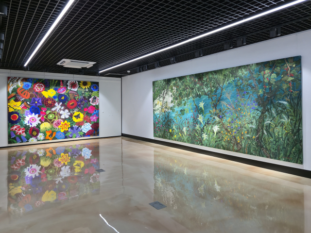 김종학 초대전 전시 전경. 산청군 제공