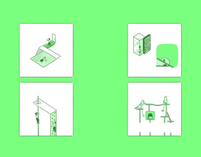 작가가 직접 그린 어린 시절 꿈꾸던 놀이동산을 닮은 집. 고래인 제공