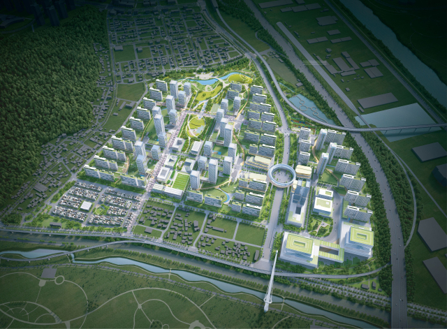 미니신도시로 개발되는 증산지구 도시개발사업 조감도. 양산시 제공