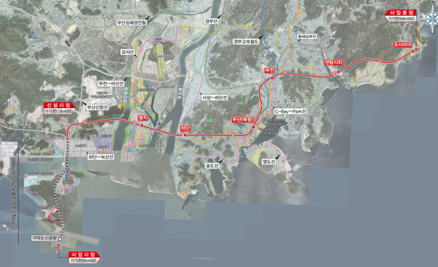 차세대 부산형 급행철도(BuTX) 노선도. 부산시 제공