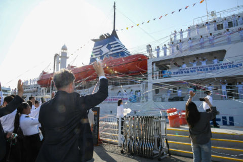 출항 중인 학생들 모습.