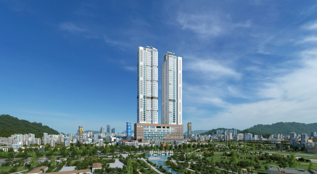 지원건설이 부산진구 부전동에 최고 40층, 416세대 규모의 공공지원 민간임대주택 ‘서면 지원더뷰드림’을 공급한다. 전셋값 상승이나 전세사기 우려 없이 최대 10년간 안정적인 거주를 보장받을 수 있는 아파트로, 서면 도심의 인프라와 부산시민공원의 자연을 동시에 누릴 수 있다. 해당 단지의 조감도. 지원건설 제공