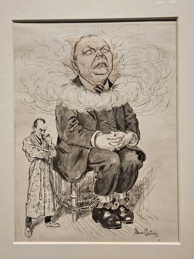 <셜록 홈스> 시리즈를 쓴 작가로만 알려지는 것을 무척 싫어했던 코난 도일의 상황을 풍자한 삽화. 김효정 기자