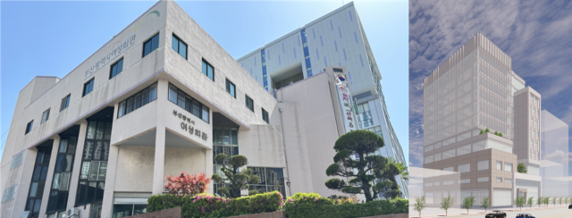 1981년 준공된 부산시 남구 부산여성회관 전경(왼쪽)과 2030년 개관 목표로 재건축이 추진되는 (가칭)부산여성플라자 조감도. 부산시 제공