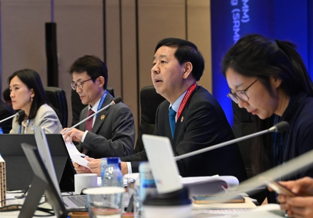 구윤철 부총리 겸 기획재정부 장관이 10월 22일 인천 인스파이어 리조트에서 열린 아시아-태평양경제협력체(APEC) 구조개혁장관회의에서 개회사를 하고 있다. 기재부 제공