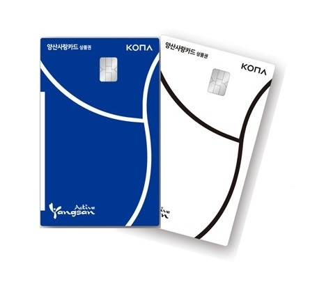 하반기 거래 건수와 금액이 큰 폭으로 증가하고 있는 ‘배달양산’과 연계된 양산사랑카드. 김태권 기자