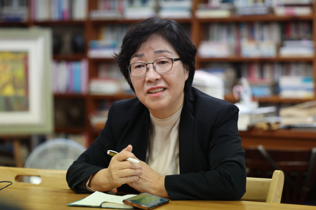 민주당 박영미 부산시당위원장 후보. 이재찬 기자 chan@