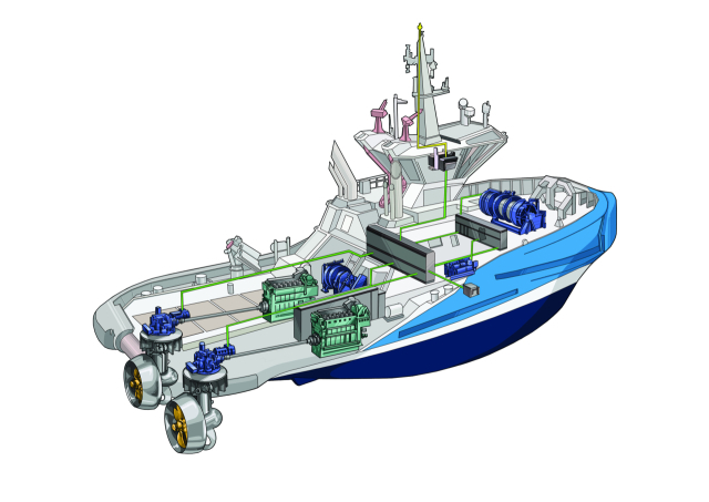 친환경 하이브리드 추진 선박의 개념도. 해양교통안전공단(KOMSA) 제공