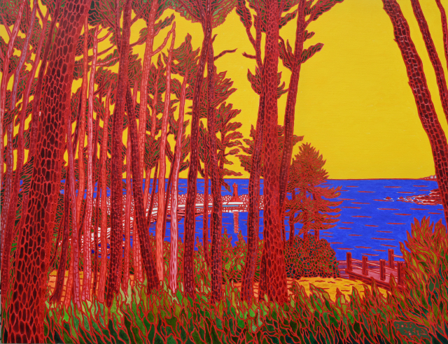 정철교, 간절곶 해송과 붉은 등대 , 2025. 작가 제공