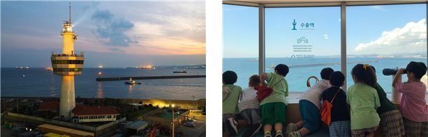 화암추등대 전경(왼쪽) 및 화암추등대 전망대. 해수부 제공